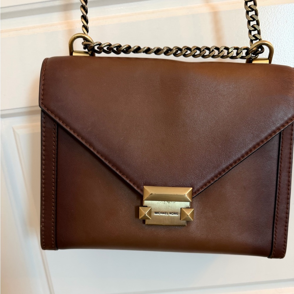 Michael kors Brown Leather Chain Shoulder Bag